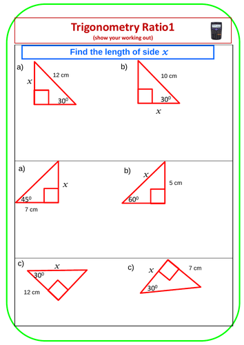 Trigonometry ratios | Teaching Resources