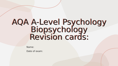 AQA A-Level Psychology - Biopsychology revision PowerPoint | Teaching ...