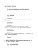 Endothermic and Exothermic reactions/bond energy | Teaching Resources