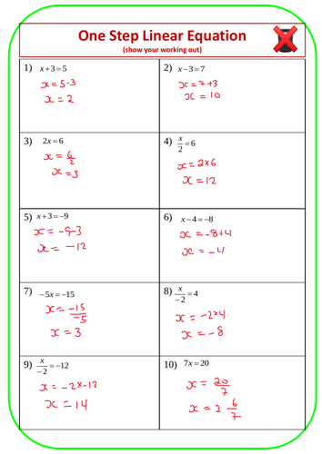 Linear Equations | Teaching Resources