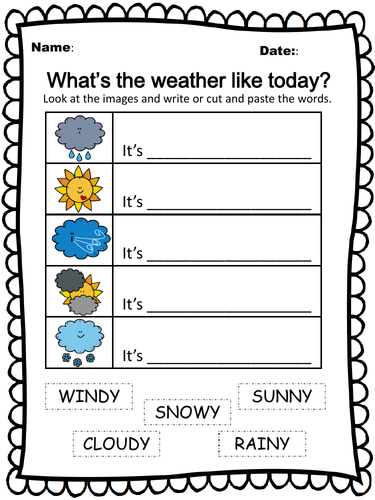 Printable Whats The Weather Like Today Teaching Resources