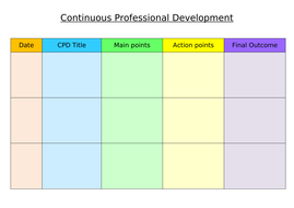 CPD Record sheet | Teaching Resources