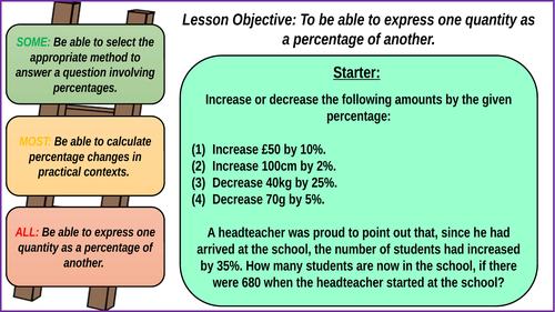 GCSE Foundation: Percentages Unit - 7 Lessons | Teaching Resources