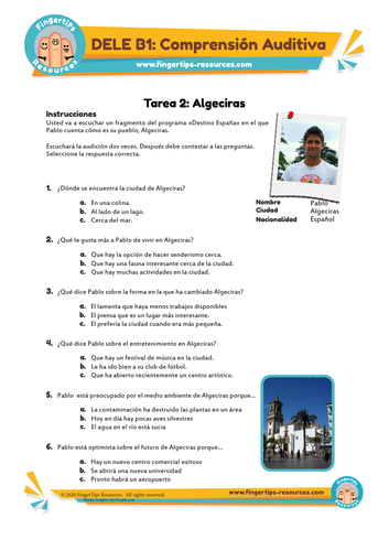 5 x Tarea 2 - DELE B1 Comprensión Auditiva | Teaching Resources