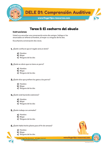 20 x Tareas de DELE B1 Comprensión Auditiva | Teaching Resources