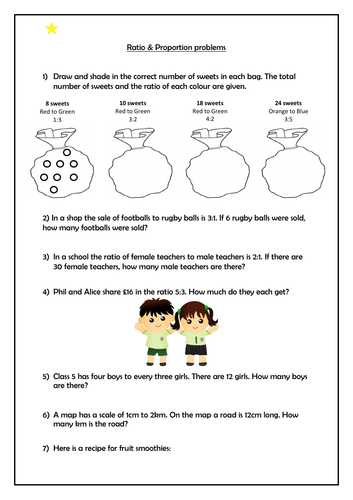 ratio problem solving questions year 6