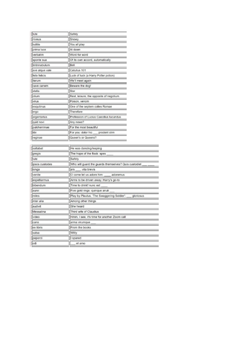 Latin Crossword Teaching Resources