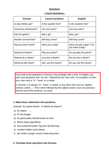 Questions | Teaching Resources