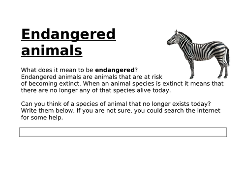 Endangered Animals - Research Resource | Teaching Resources