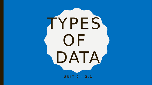 Types of data - Statistics 1 | Teaching Resources