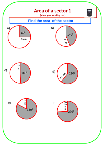 Area of Sectors