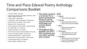 gcse edexcel comparisons literature