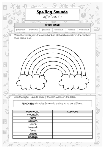 Spelling Revision - suffix ous (1)