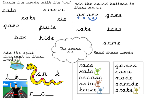 Phonics Worksheet a-e