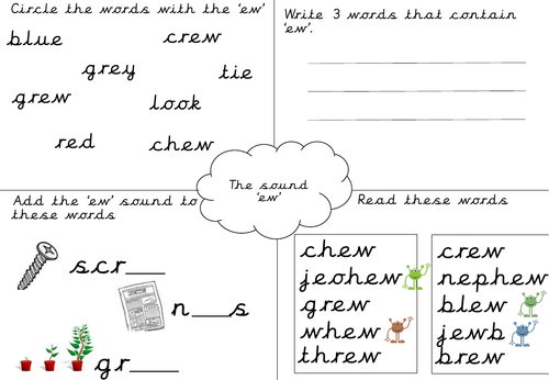 Phonics worksheet- ew