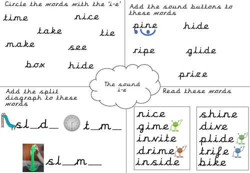 Phonics worksheet- i-e