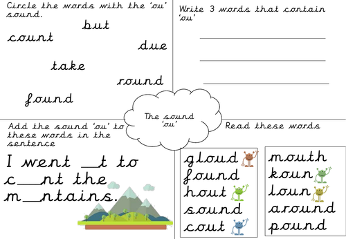 Phonics worksheet- ou