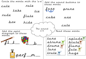 phonics worksheet u e teaching resources