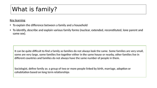 What is the family? Sociology