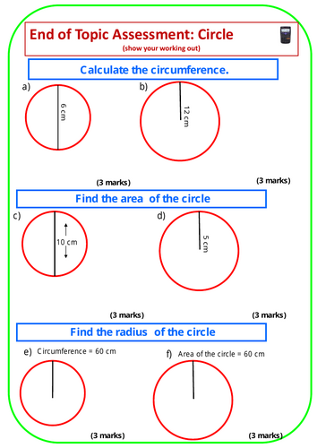 Circle: End of Topic Assessment