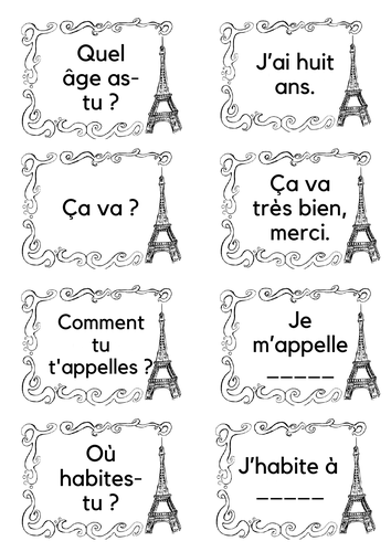 French question and answer cards year 3 | Teaching Resources