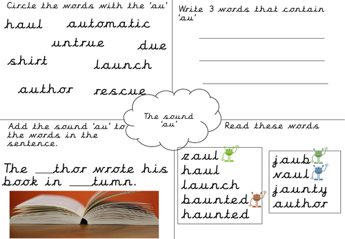 Phonics worksheet- au