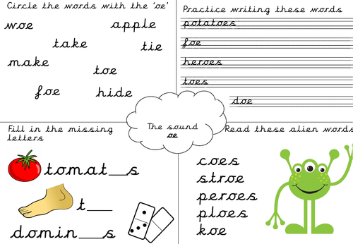 Phonics worksheet- oe