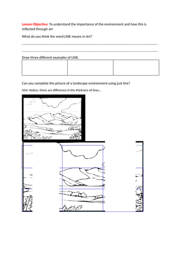 Line worksheet Art | Teaching Resources