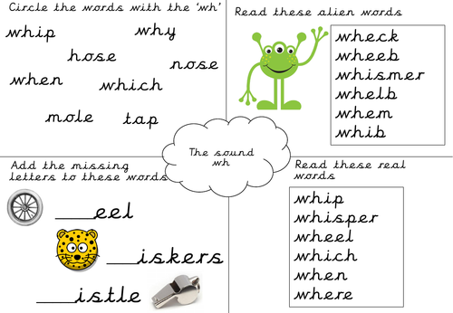 Phonics worksheet- wh | Teaching Resources