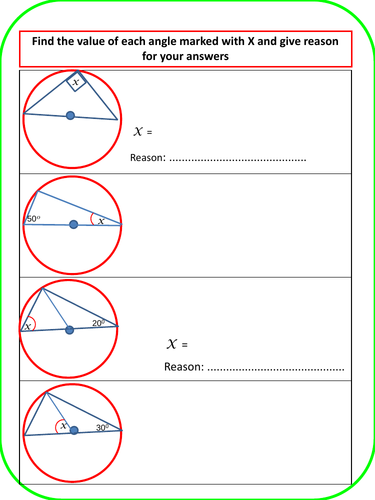 Circle Theorems: angle at the centre and in semicircle