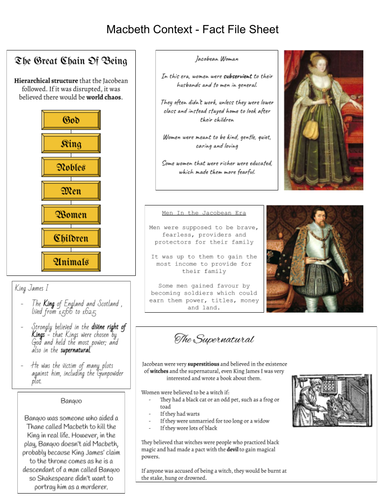 Macbeth Context Worksheet