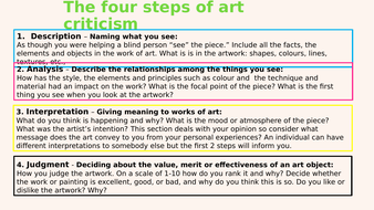what are the four steps involved in art criticism
