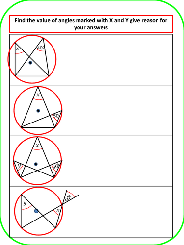Circle Theorems:  Angles at the same Segment and cyclic Quadrilateral theorems.