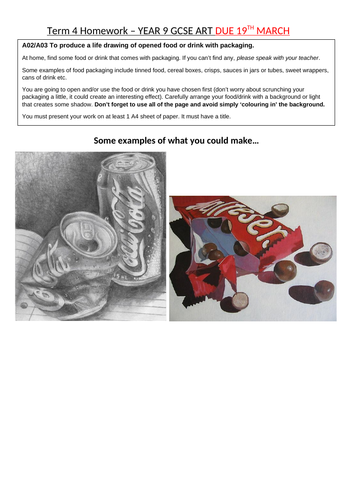 gcse art homework