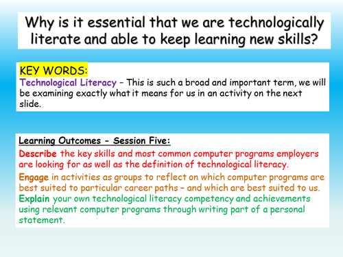 Employability Skills - Computer Literacy | Teaching Resources