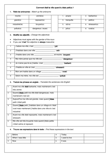 French Town & local area / ma ville - 15 Worksheets | Teaching Resources