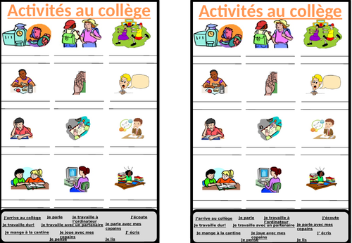 Au collège - School activities - y7 French | Teaching Resources