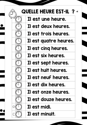 french-telling-the-time-o-clock-reference-mat-teaching-resources