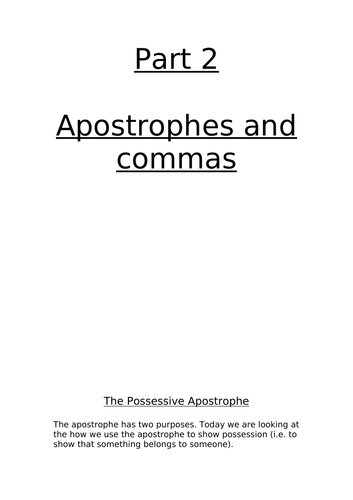 apostrophes-commas-nouns-pronouns-verbs-and-adjectives-low-ability-ks3-grammar-booklet