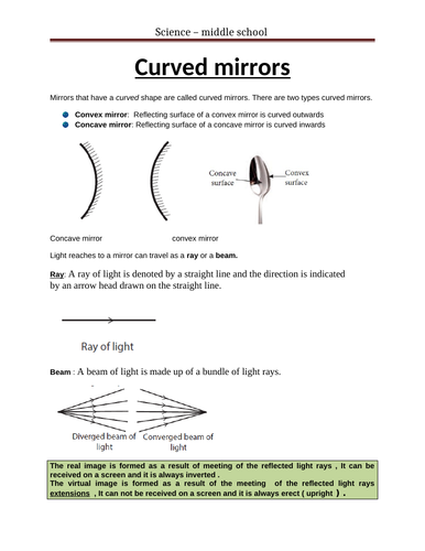 Curved mirrors | Teaching Resources