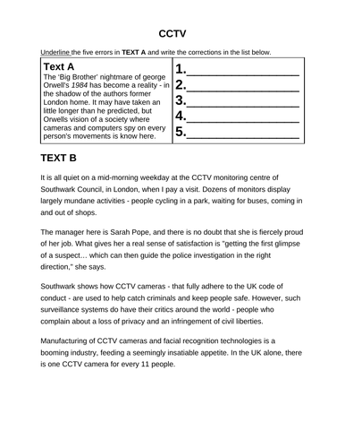 proofreading tasks ks3