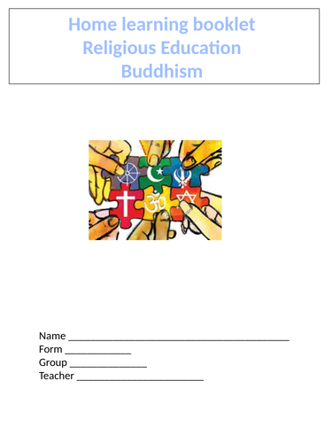 Buddhism home learning booklet