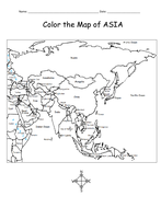 COLOR THE MAP OF ASIA | Teaching Resources