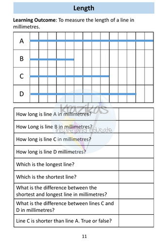 Measure - AQA Entry Level 2 Maths Workbook | Teaching Resources