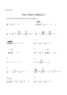 Music Theory: Note Value Drills Worksheet Bundle (13) with Answer