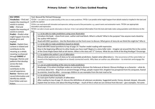 Beowulf by Micheal Morpurgo - Year 3 and 4 - Whole Class Reading ...