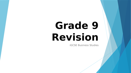 iGCSE Business Studies Year 10 Revision PP Teaching