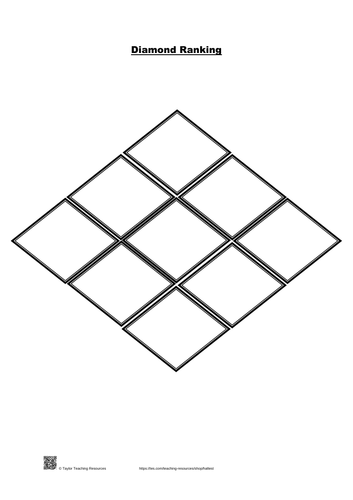 Diamond 9 (nine) Template and Activity Teaching Resources