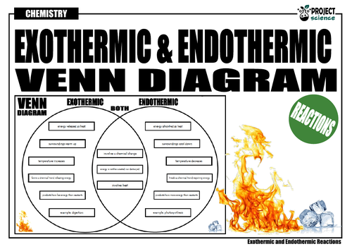 Exothermic and Endothermic Reactions Venn Diagram | Teaching Resources