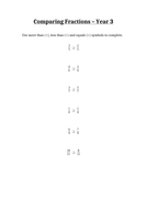 fraction worksheets year 3 teaching resources